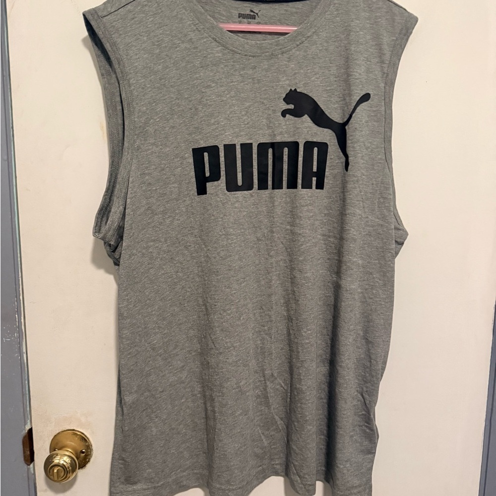 Puma Gray Logo Crewneck Tee